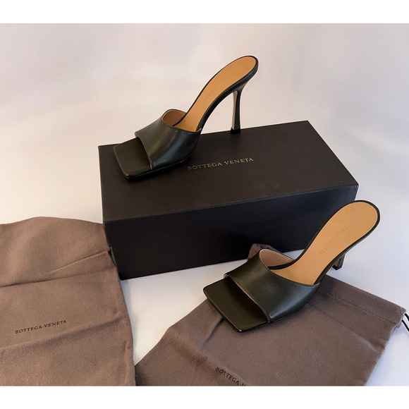 Bottega Veneta Leather Berry Sandal Slide Kaki Green Brown Size 36 New in Box - Picture 8 of 15